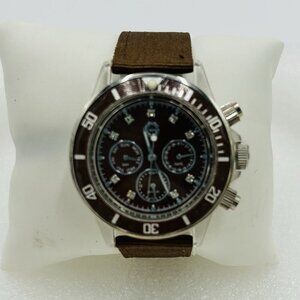 NWOT Gossip Women’s Large Face 40mm Case Brown Canvas 20mm Band